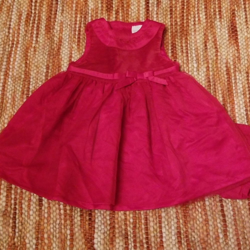 Carters 3 6 month red velvet fancy dress baby girl